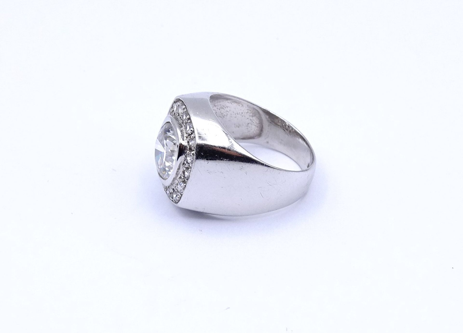 925er Silber Ring mit rund facc. klaren Steinen, 8,3g., RG 57 - Bild 3 aus 4