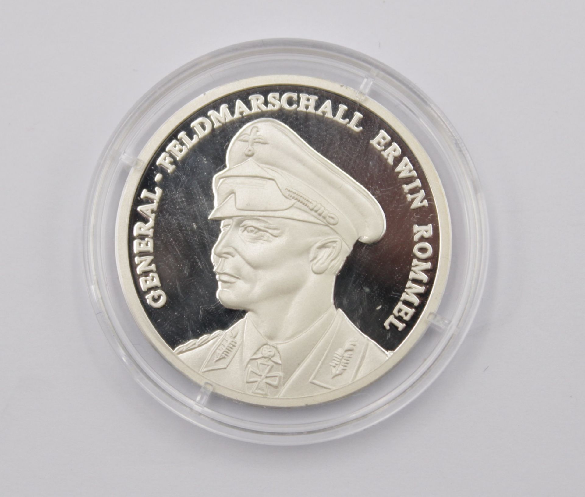 Medaille, Rommel, Chronik des 2. Weltkriegs, 999er Silber in Kapsel