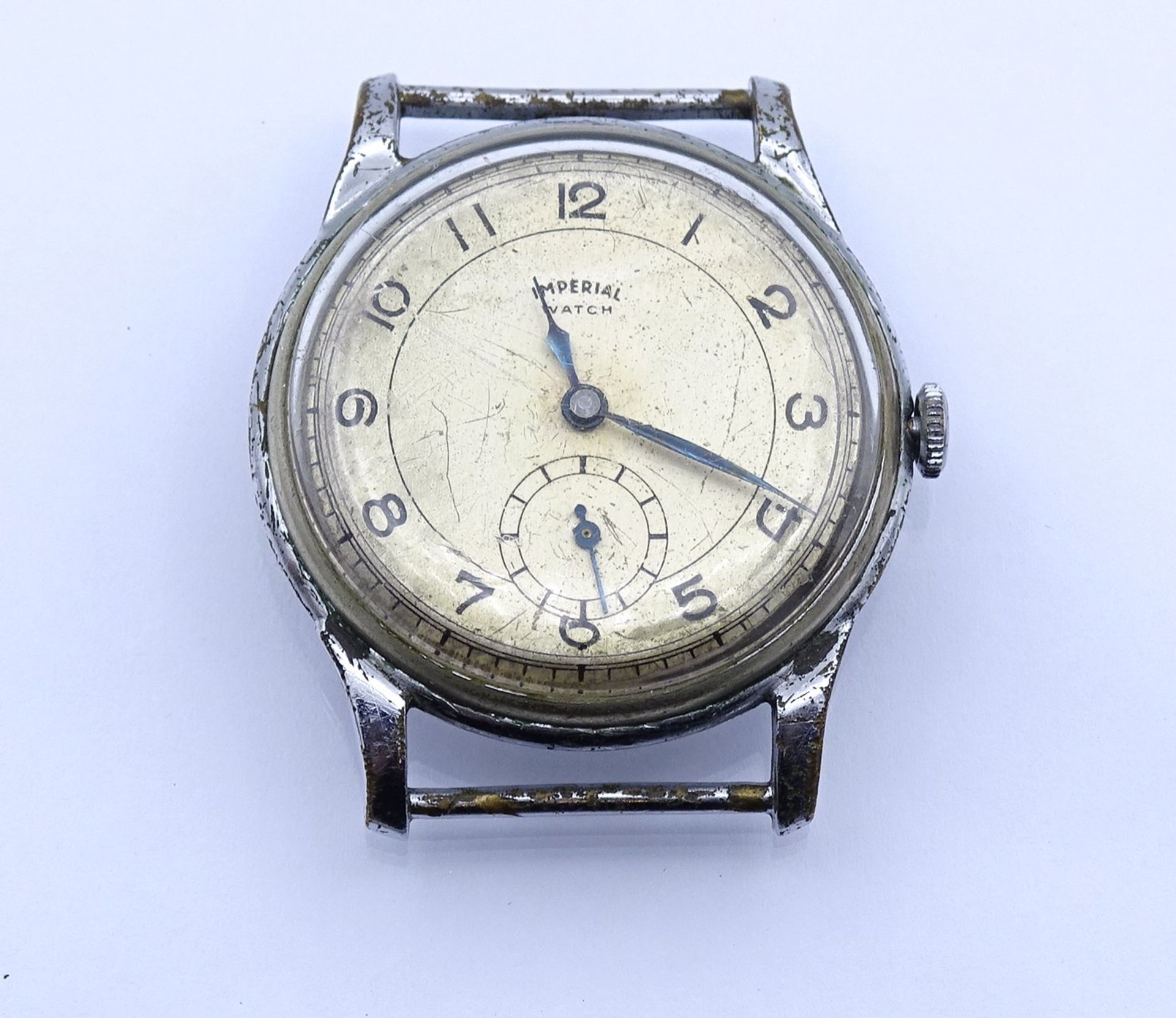 Armbanduhr "Imperial" , mechanisch, Werk läuft, D. 32,8mm, ohne Band, Alters- und Gebrauchsspuren
