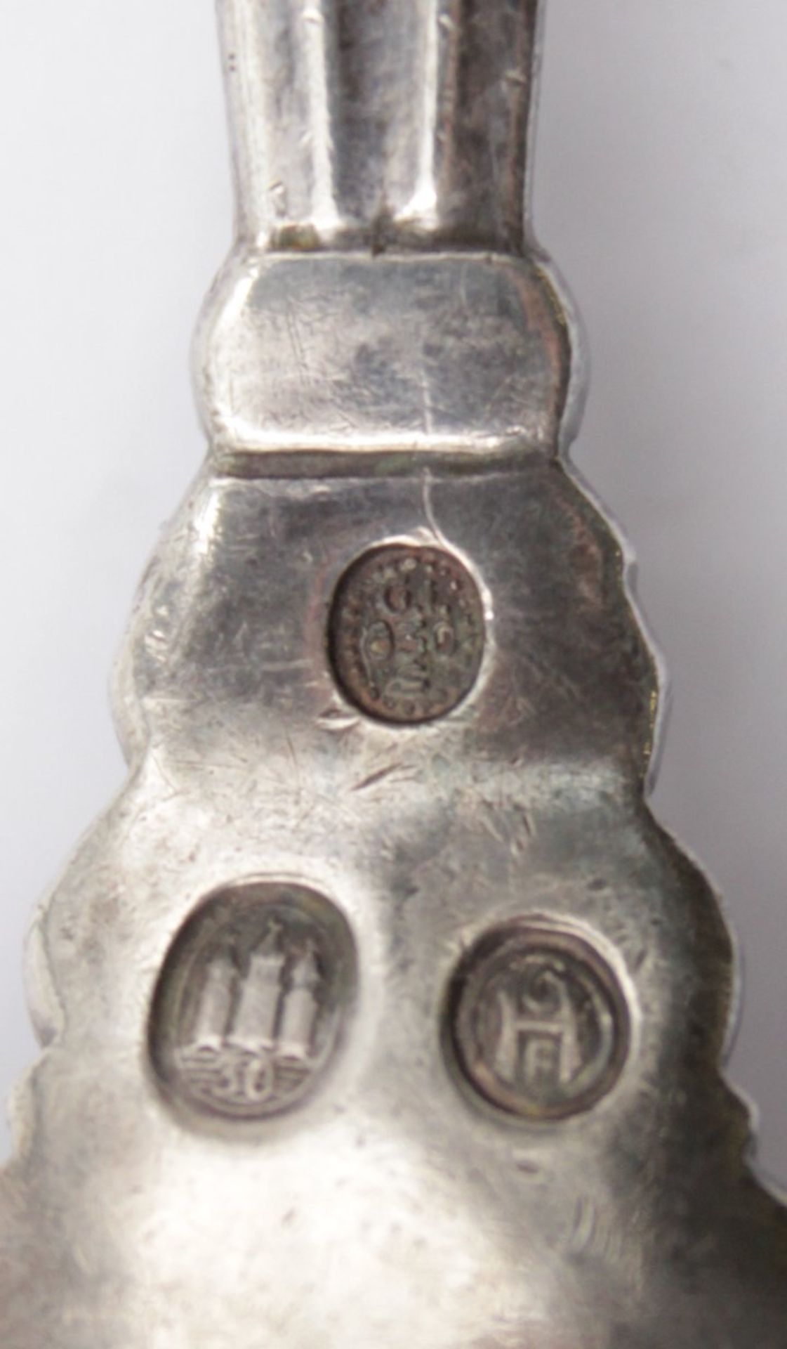 Gemüselöffel, Georg Jensen, ACORN, 830er Silber, Dänemark 1930, 68,5gr., L-20cm. - Image 4 of 4