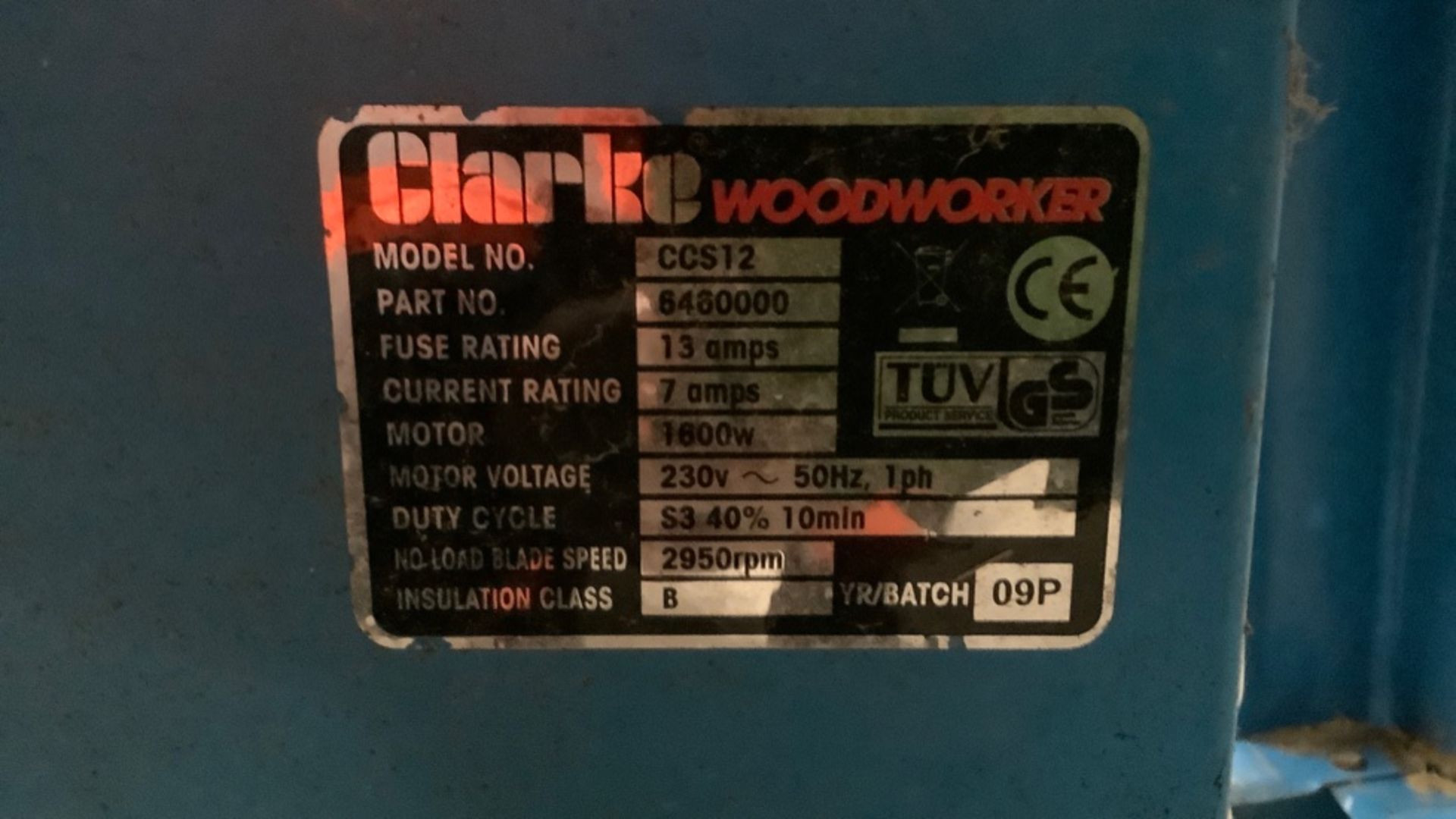 CLARKE VARITILT CCS12 BENCH SAW - Image 6 of 13