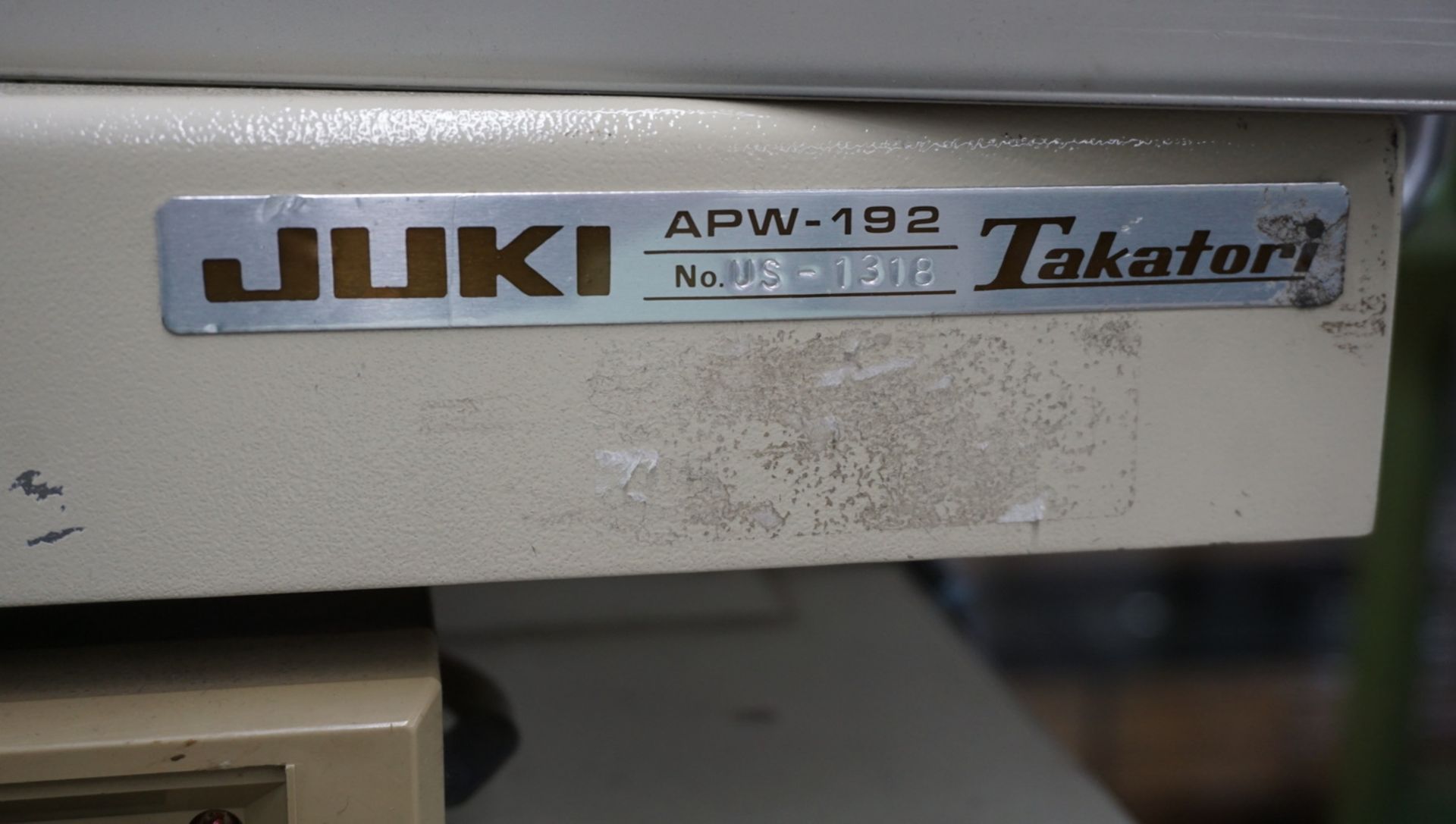 JUKI APW-192 TAKATOR SINGLE & DOUBLE WELT AUTOMATIC POCKET MACHINE, S/N US-1318 - Image 11 of 13