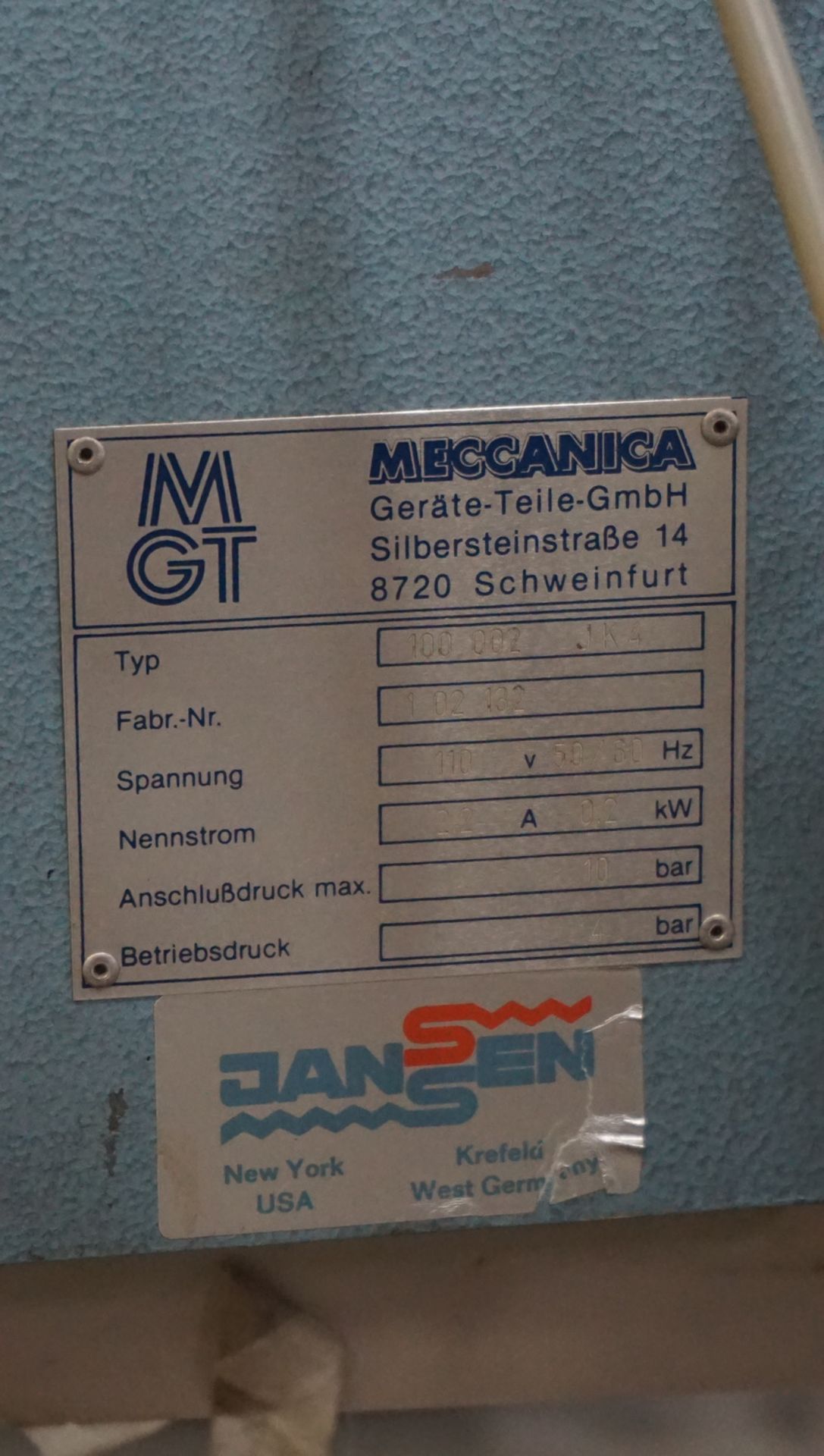 MGT MECCANICA 100-002-JK4 APPROX. 13" THROAT BAR TACKER, S/N 1-02-132 (110V) - Image 4 of 4