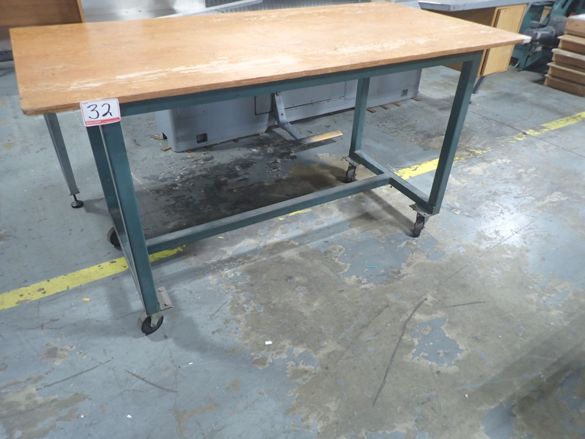 UNITS - METAL & WOOD TOP 3' X 6' X 39"H ROLLING TABLES