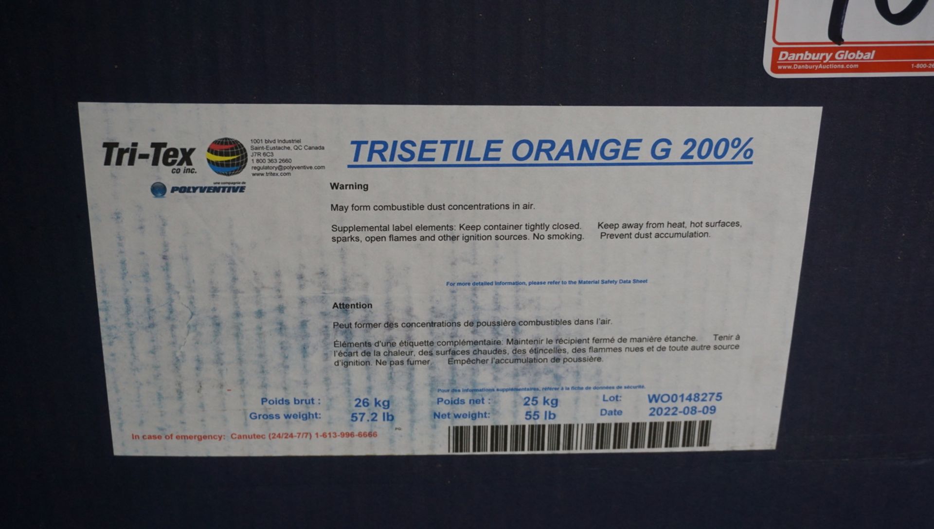 BOXES - ASSTD TRI-TEX TRISETILE ORANGE G 200%, ORANGE RCL CONC, ED, DF-3G DF-ZRL 150% (25KG/BOX) - Image 2 of 6