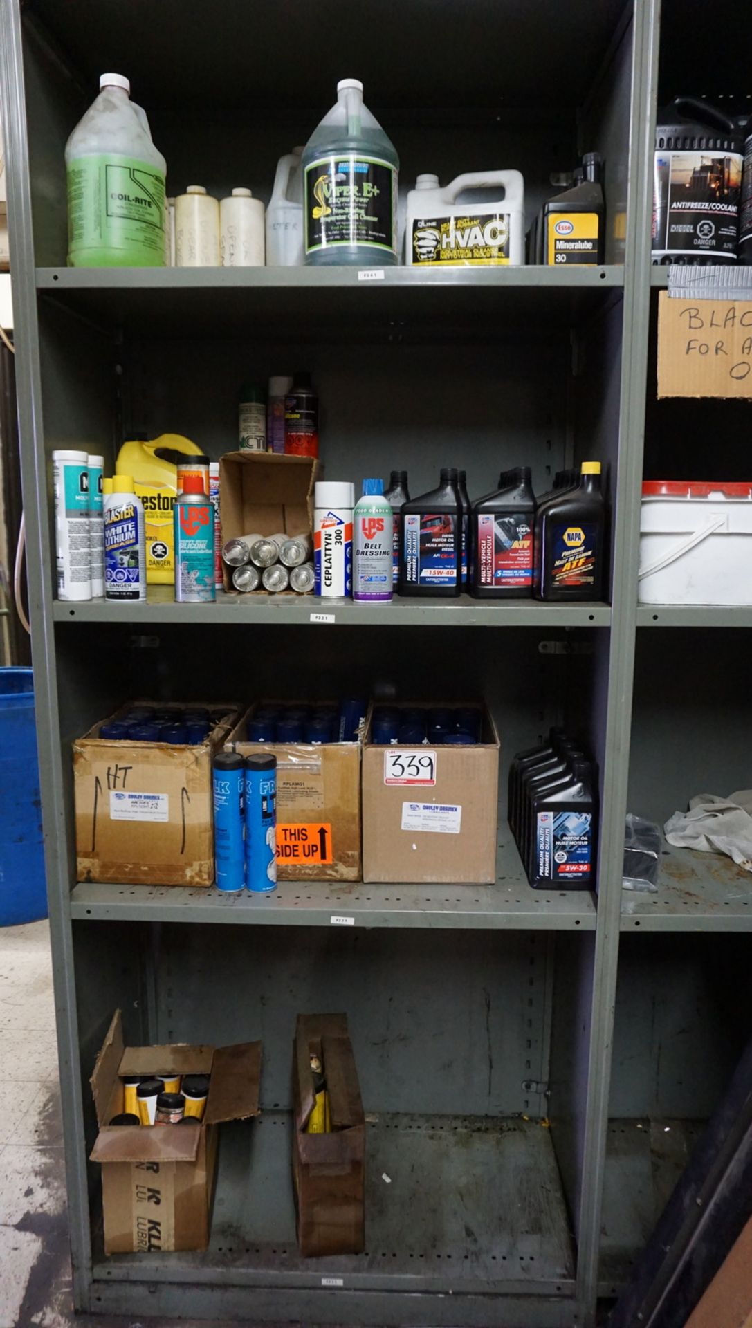 LOT - ASSTD OILS, GREASE, ANTI-FREEZE, ETC