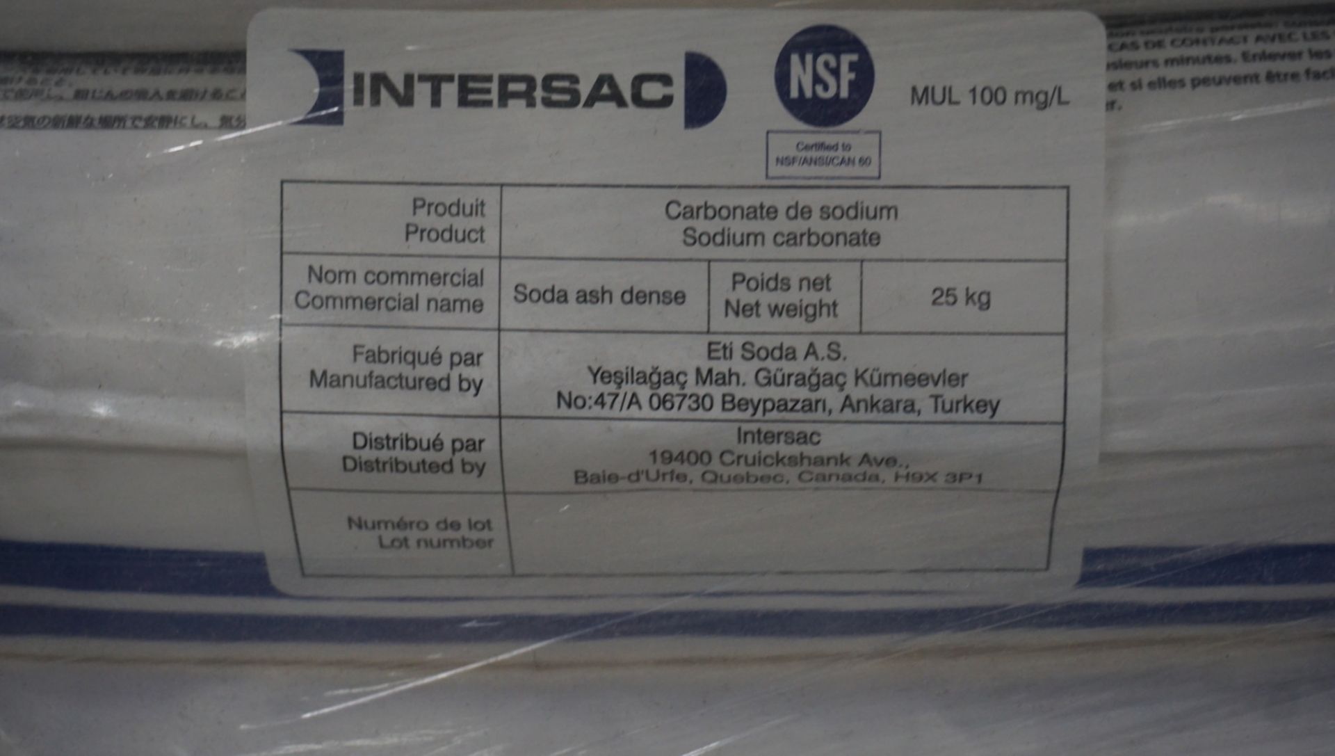 BAGS - INTERSAC SODIUM CARBONATE (25KG/BAG) - Image 3 of 3