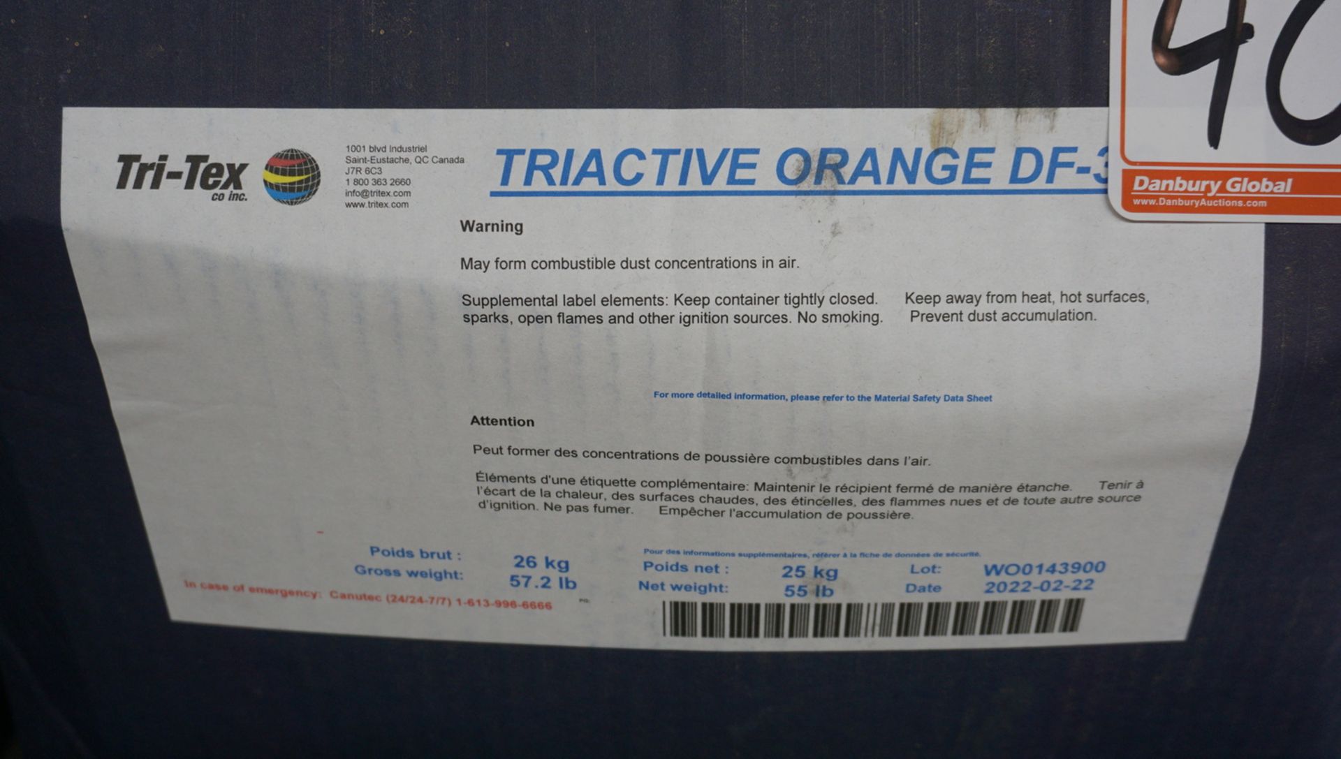 BOXES - ASSTD TRI-TEX TRISETILE ORANGE G 200%, ORANGE RCL CONC, ED, DF-3G DF-ZRL 150% (25KG/BOX) - Image 6 of 6