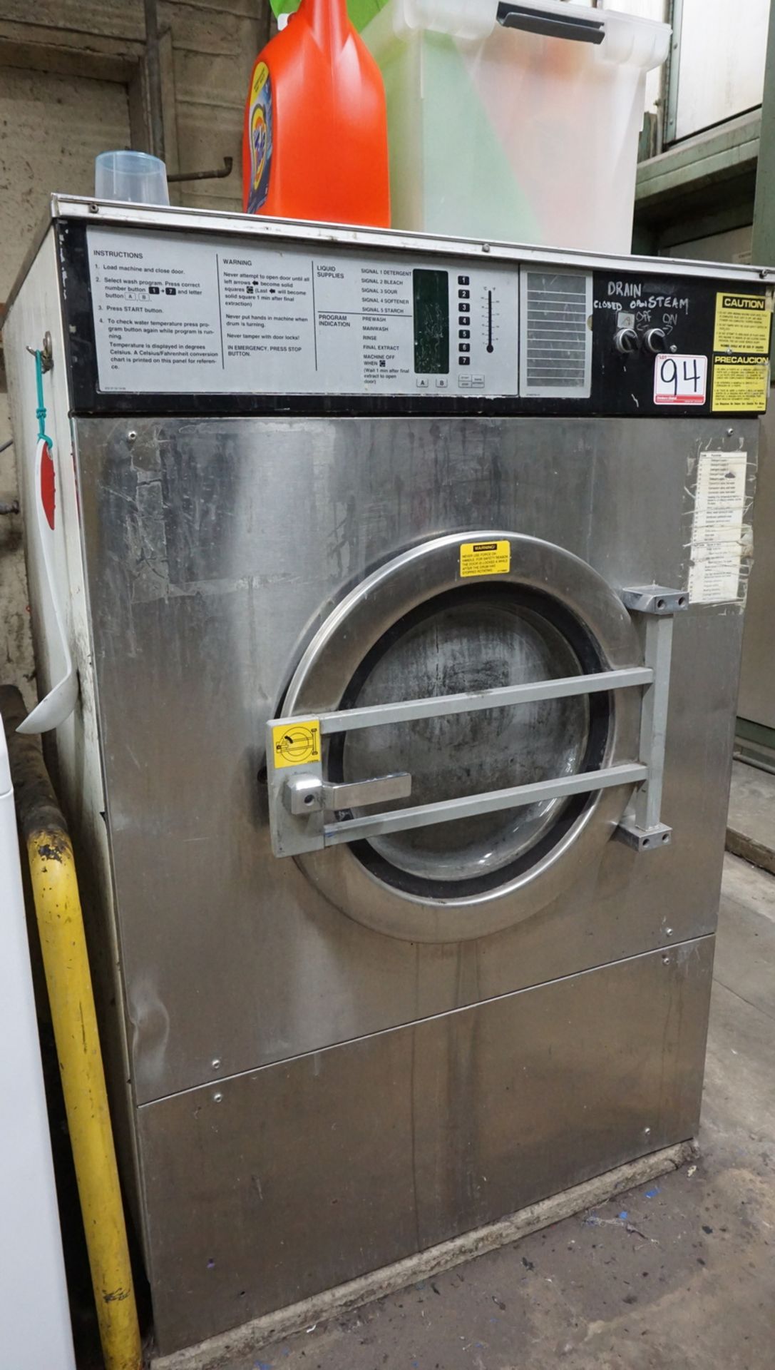 WASCOMAT EXSM230SE 65LBS CAP WASHING MACHINE, S/N 9502/001756 (208/240V) (RIGGING FEES APPLY)