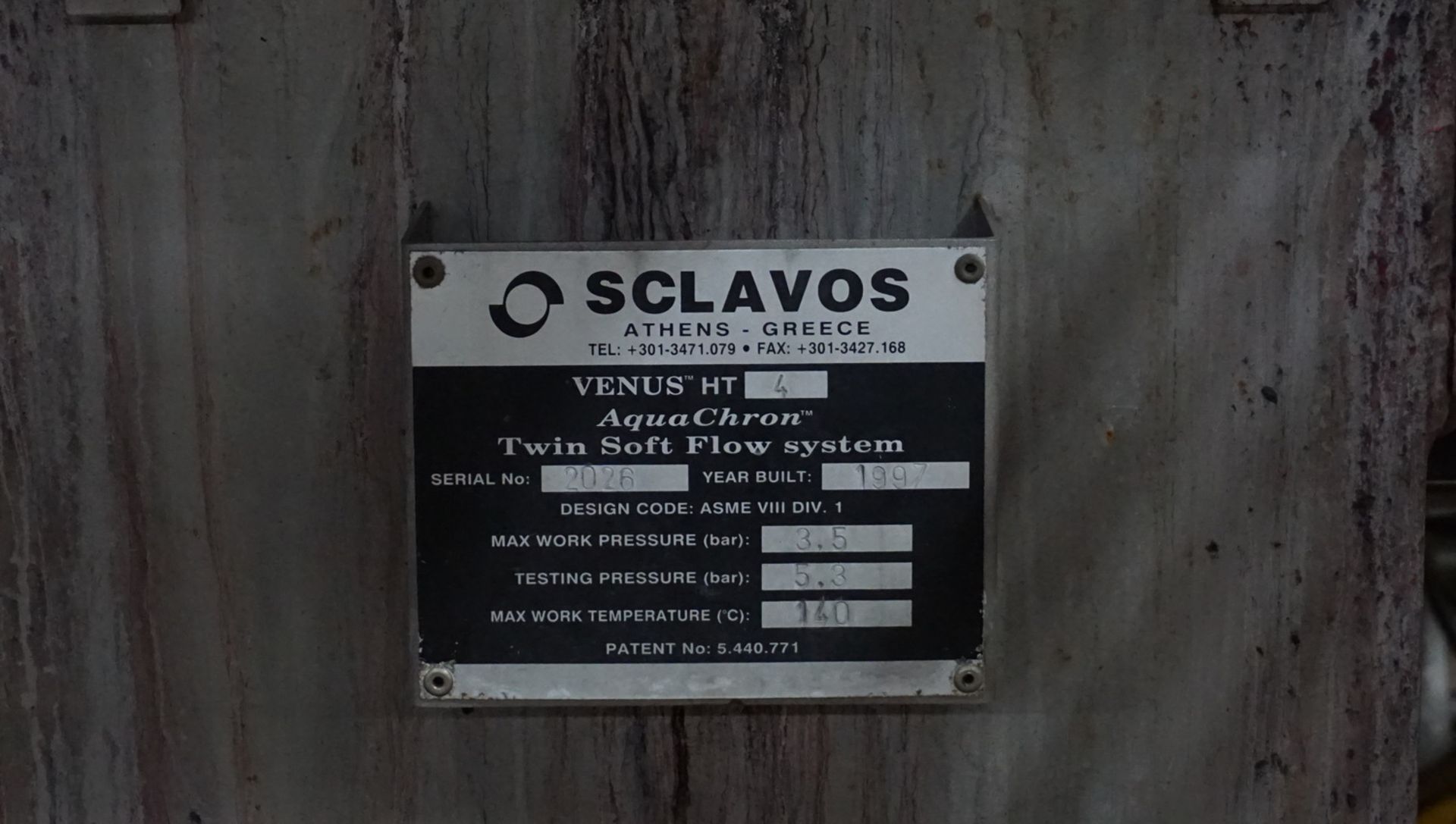SCLAVOS JET DYE MACHINE MODEL VENUS HT-4 W/ 4-DYE BATHS, 720KGS CAP, THEN AMEC-E CONTROLLER, S/N - Image 6 of 6
