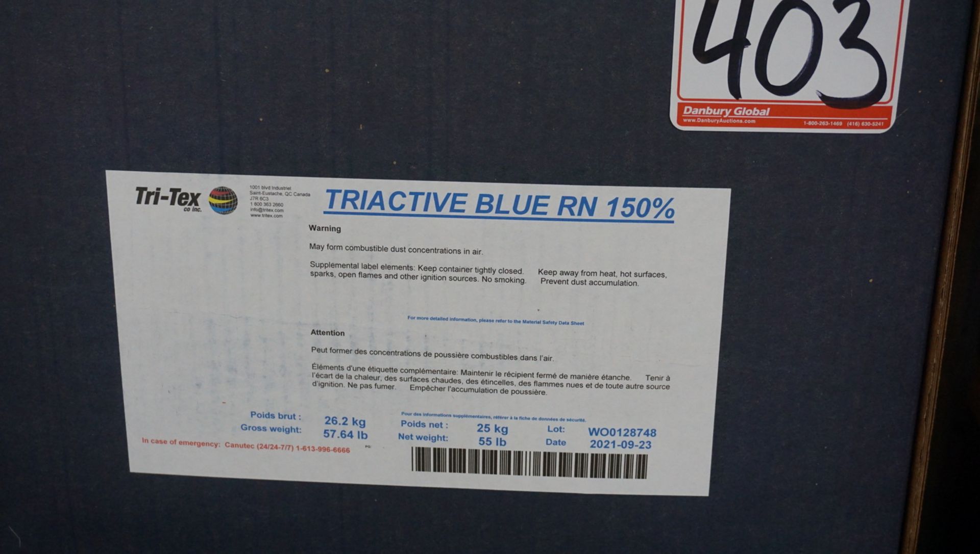 BOXES - ASSTD TRI-TEX TRIACTIVE BLUE DF-LF, RN 150% TRISETILE BLUE RBL (25KG/BOX) - Image 2 of 4