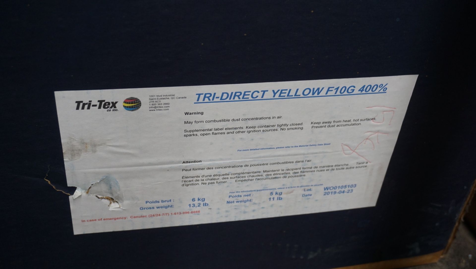 BOXES - ASSTD TRI-TEX TRISETILE/TRIACTIVE YELLOW HF-6GS,DF-3GL 150%, YELLOW/BROWN L, BRL, ETC ( - Image 4 of 5