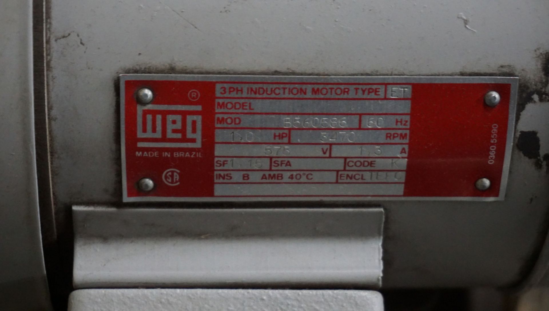 LOT - (12) ASSTD BALDOR & WEG 1/2 & 1HP MOTORS (575V) - Image 4 of 6