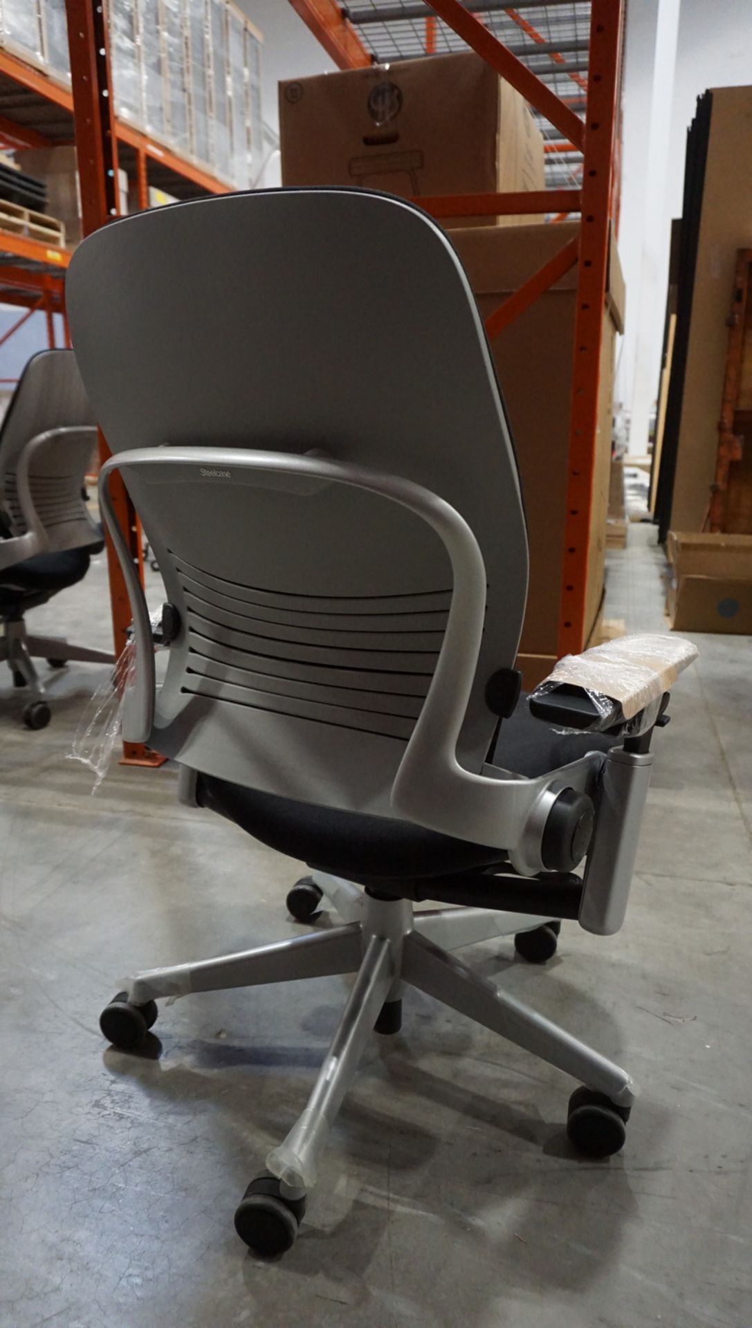 STEELCASE LEAP CHAIR W/ BLACK FABRIC, GREY FRAME, & 4-WAY ADJ ARMS - Image 2 of 2