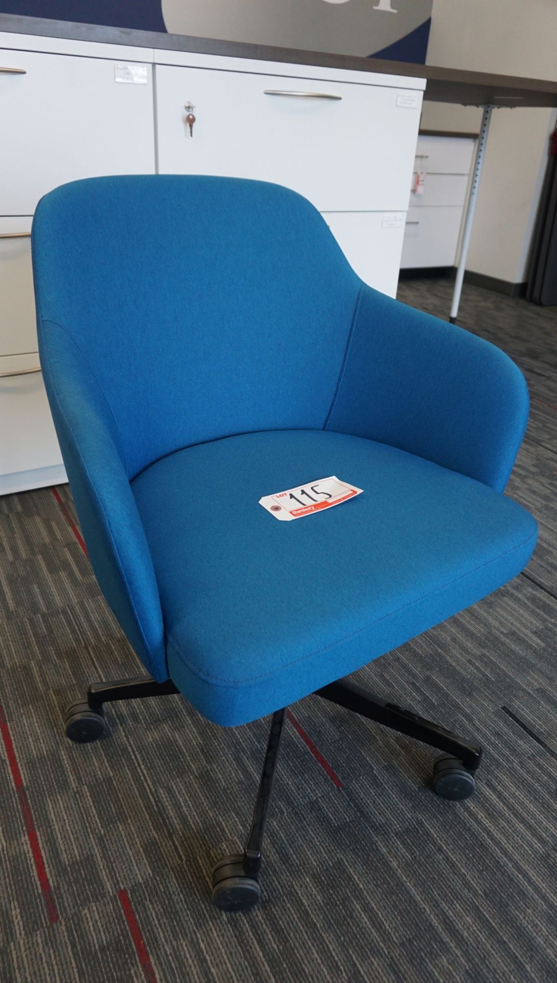 STEELCASE WEST ELM STERLING BLUE FABRIC CONFERENCE CHAIR (MSRP $900)