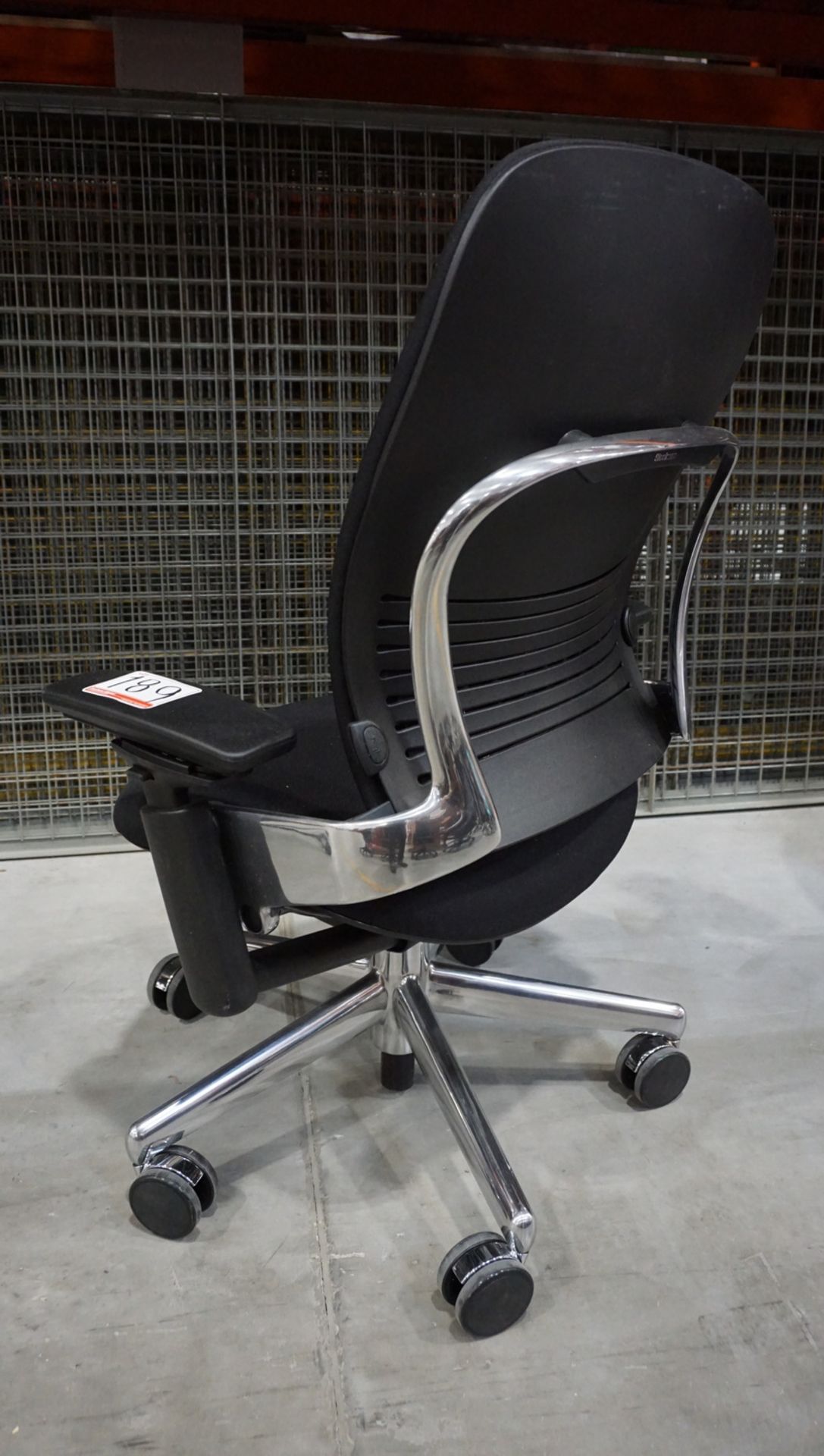 STEELCASE LEAP CHAIR W/ BLACK FABRIC, 4-WAY ADJ ARMS, & METALIC BASE - Image 2 of 2