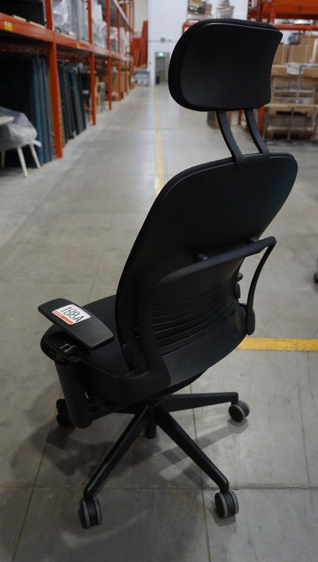 STEELCASE LEAP CHAIR W/ BLACK FABRIC, 4-WAY ADJ ARMS, & HEAD REST - Image 2 of 2