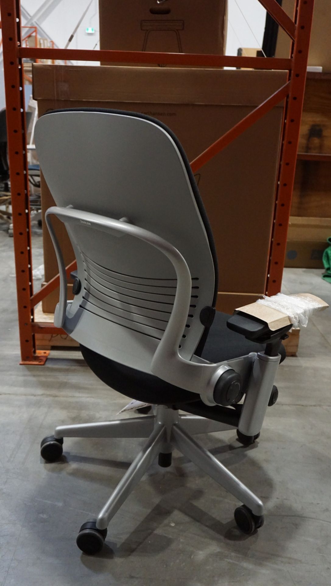 STEELCASE LEAP CHAIR W/ BLACK FABRIC, GREY FRAME, & 4-WAY ADJ ARMS - Image 2 of 2