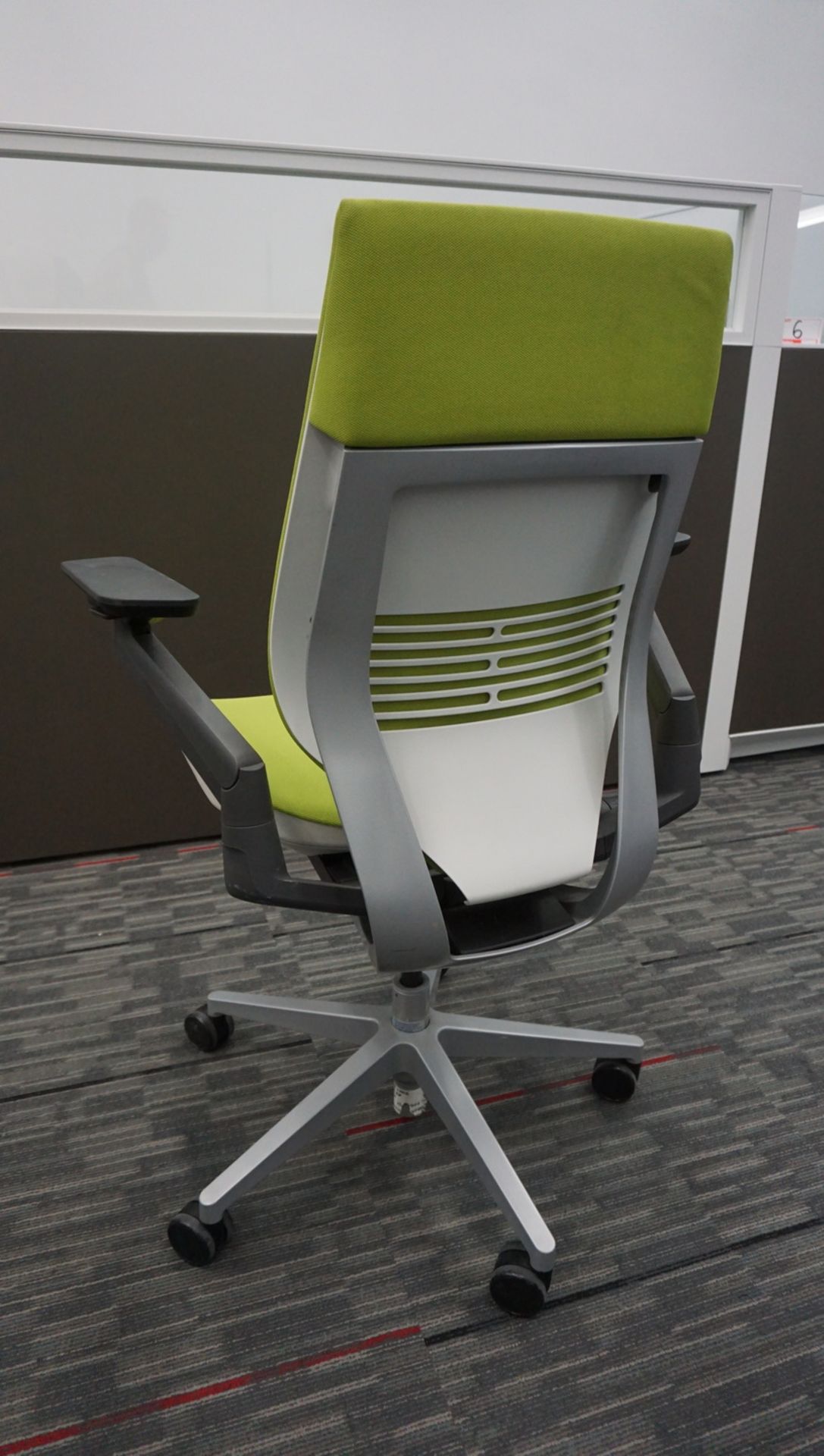 STEELCASE GESTURE WORK CHAIR W/ GREEN FABRIC & METAL BASE (MSRP $2,800) - Image 2 of 2