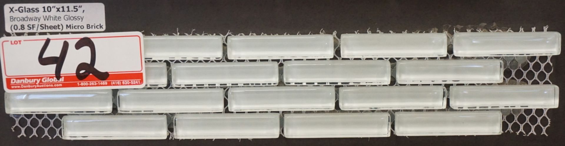 BOXES - BROADWAY GLOSSY WHITE MICRO BRICK 10X11.5 X-GLASS (8.8 SQFT/BOX) (8B15)
