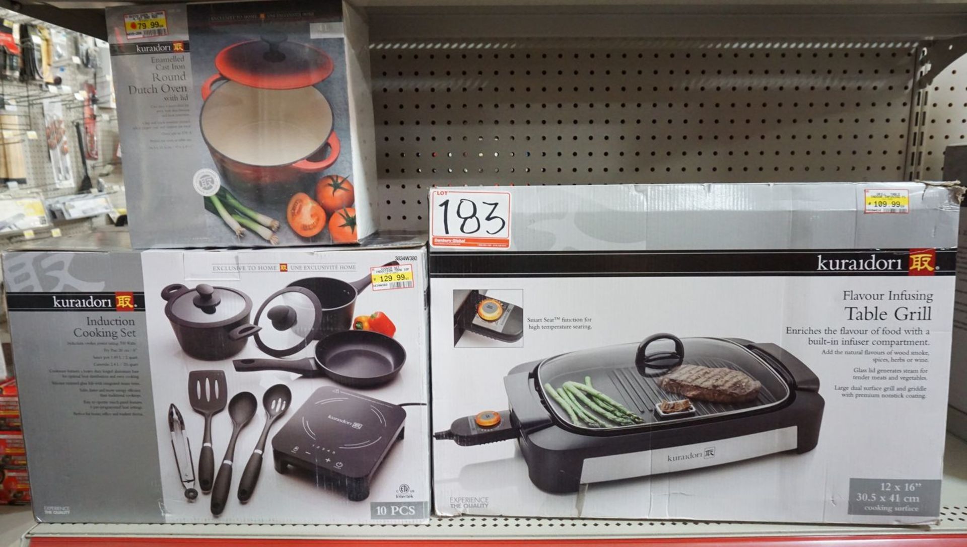 LOT - KURAIDORI TABLE GRILL, INDUCTION COOKING SET, & ROUND DUTCH OVEN