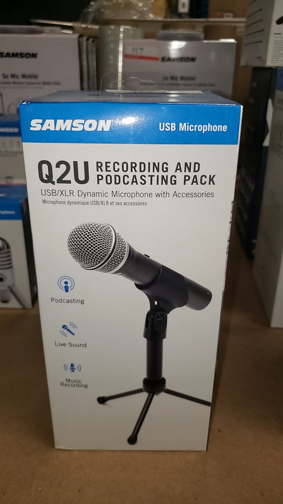 SAMSON Q2U RECORDING AND PODCASTING MIC PACK W/ ACCESSORIES