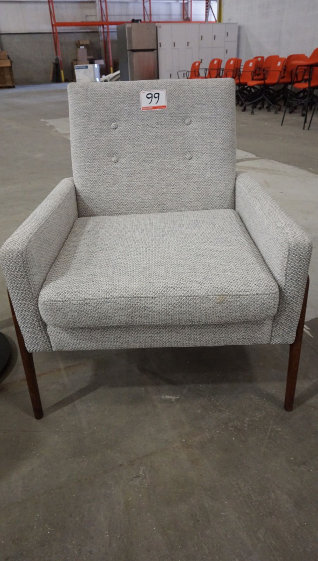 WOODWORTH GREY UPHOLSTERED LOUNGE CHAIR
