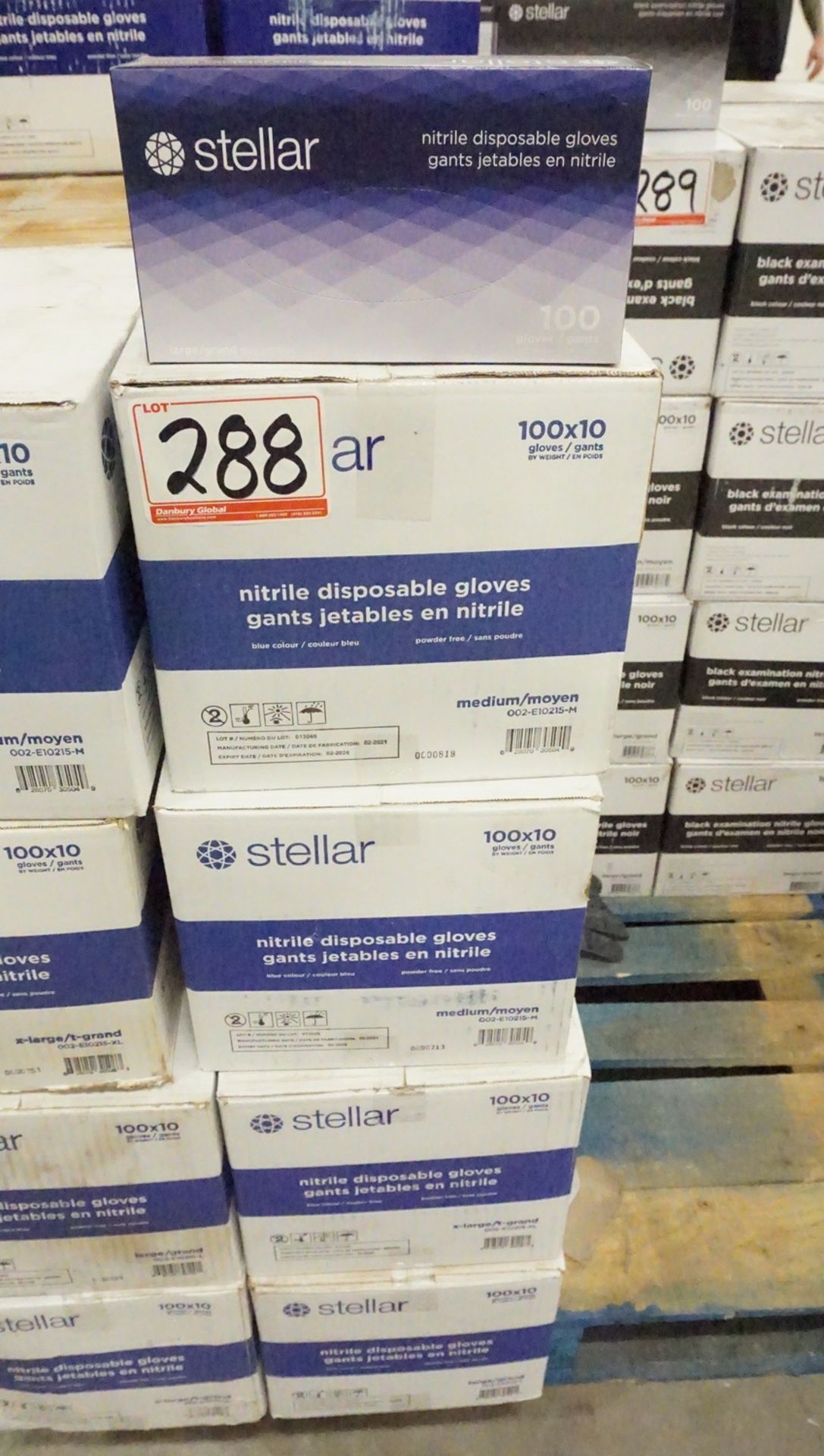 LOT - STELLAR NITRILE DISPOSABLE GLOVE - M,L, & XL (16 BOXES)