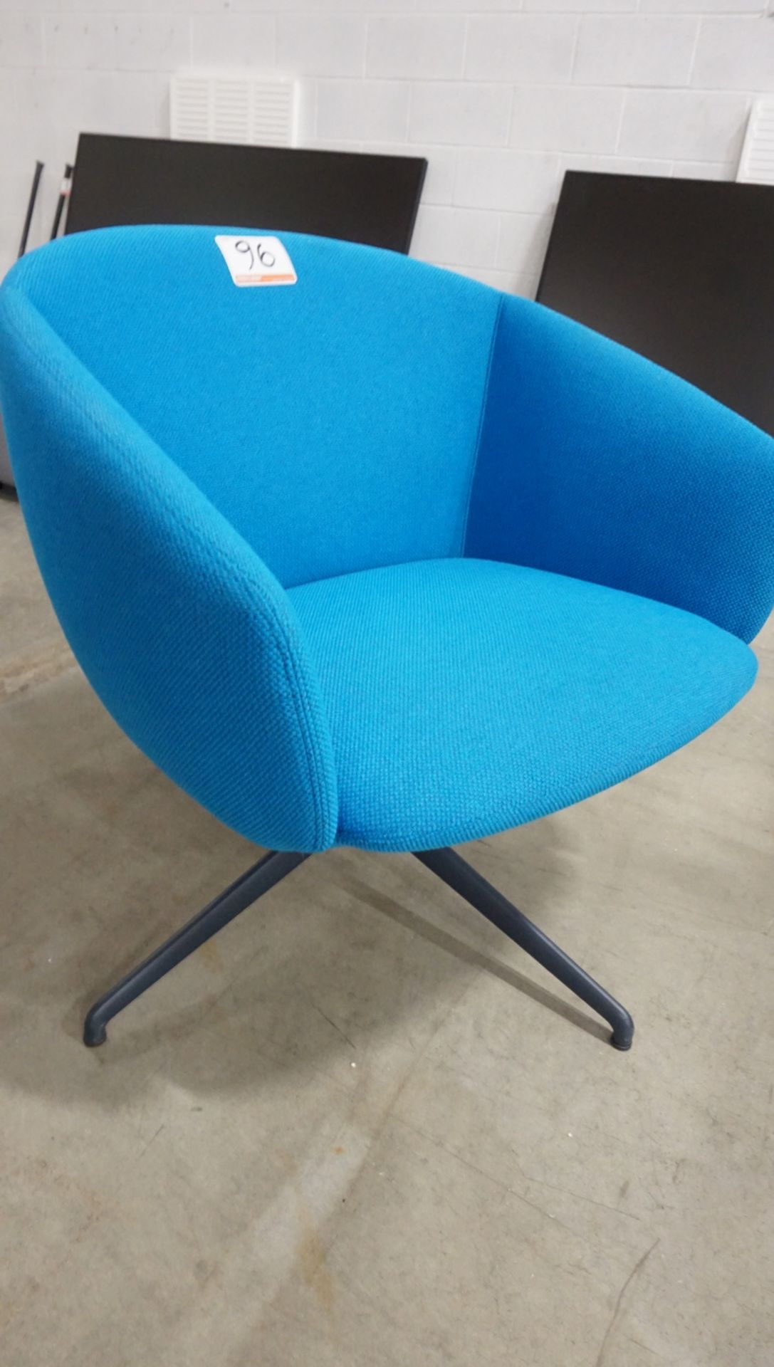 TRUE BLUE SWIVEL UPHOLSTERED LOUNGE CHAIR