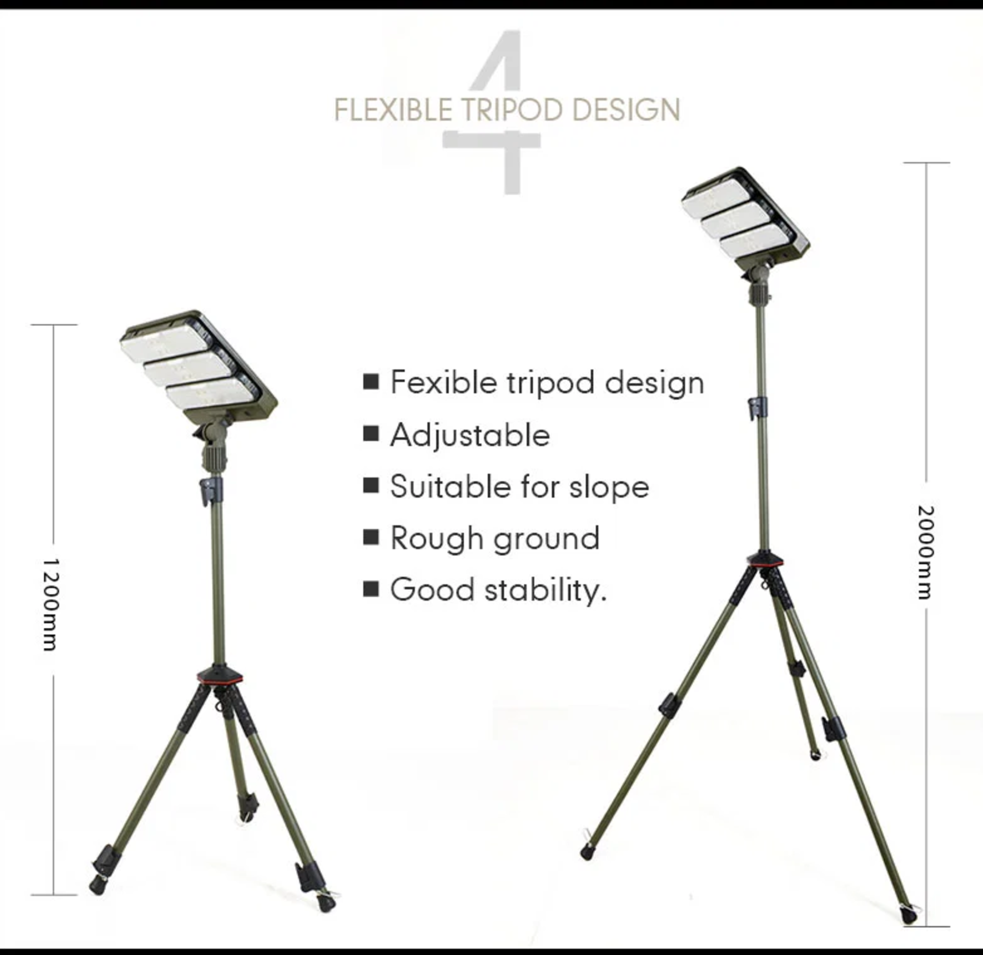 UNITS - SOLAR RECHARGEABLE LED HIGH LUMEN WORKING LIGHT / CAMPING LIGHT KIT (NEW) (MSRP $300) - Image 5 of 9