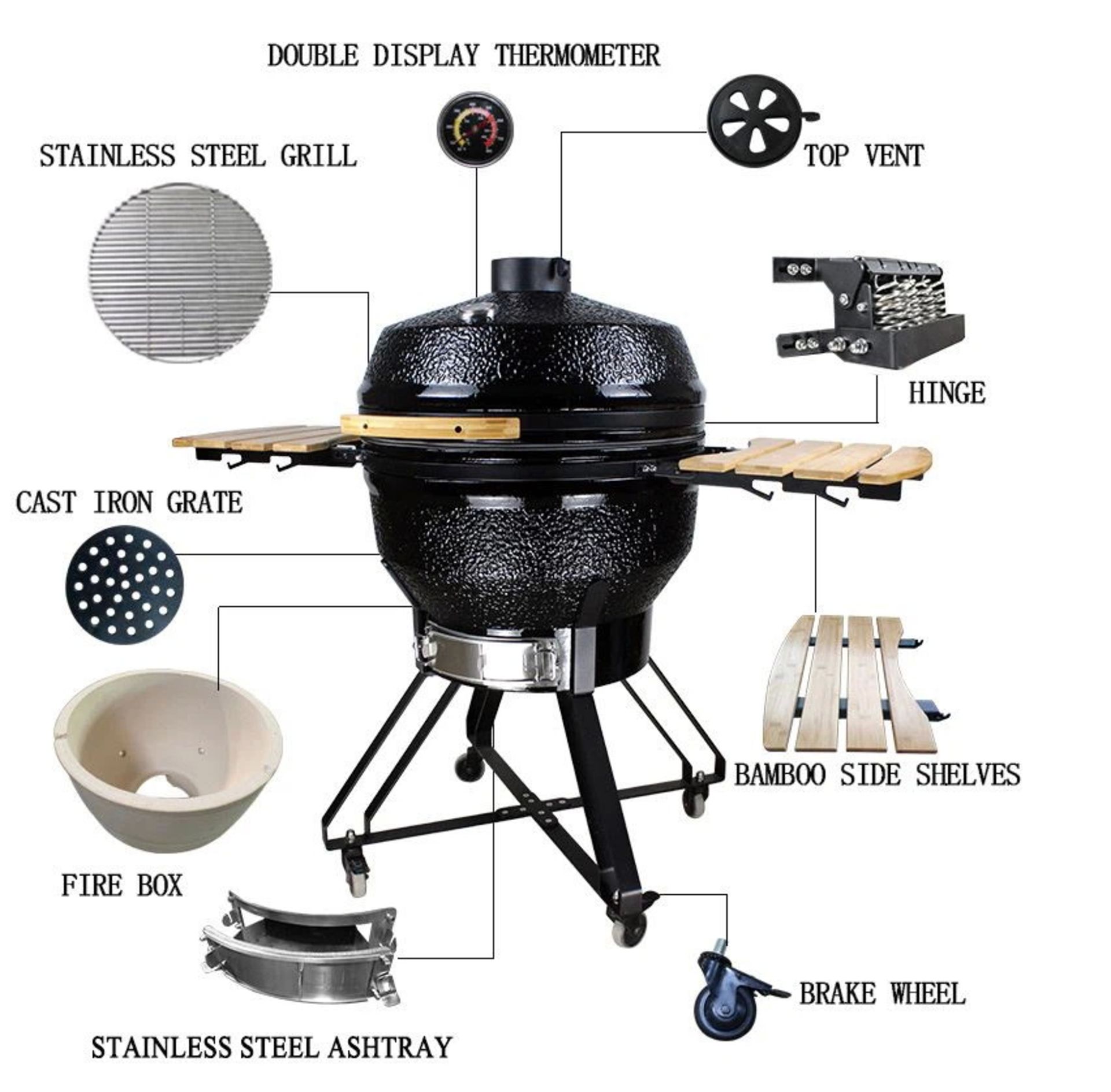 ROBICO KAMADO 21" OUTDOOR OVEN AND BBQ (NEW IN BOX) (MSRP $1,500) - Image 2 of 5
