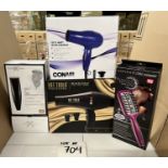 LOT - CONAIR HAIR DRYER, HOT TOOLS PROFESSIONAL HAIR DRYER, INFINITY CONAIR PRO IONICE STRAIGHTENING