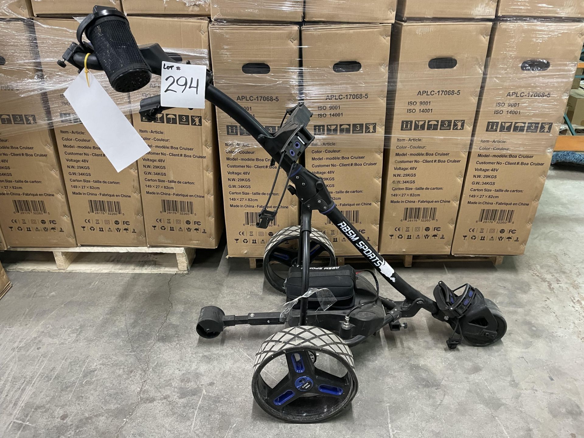 RBSM SPORTS G93R E-GOLF TROLLEY W/ REMOTE CONTROL (RENTAL UNIT) (TESTED - WORKING) (NEW COST $1,500)