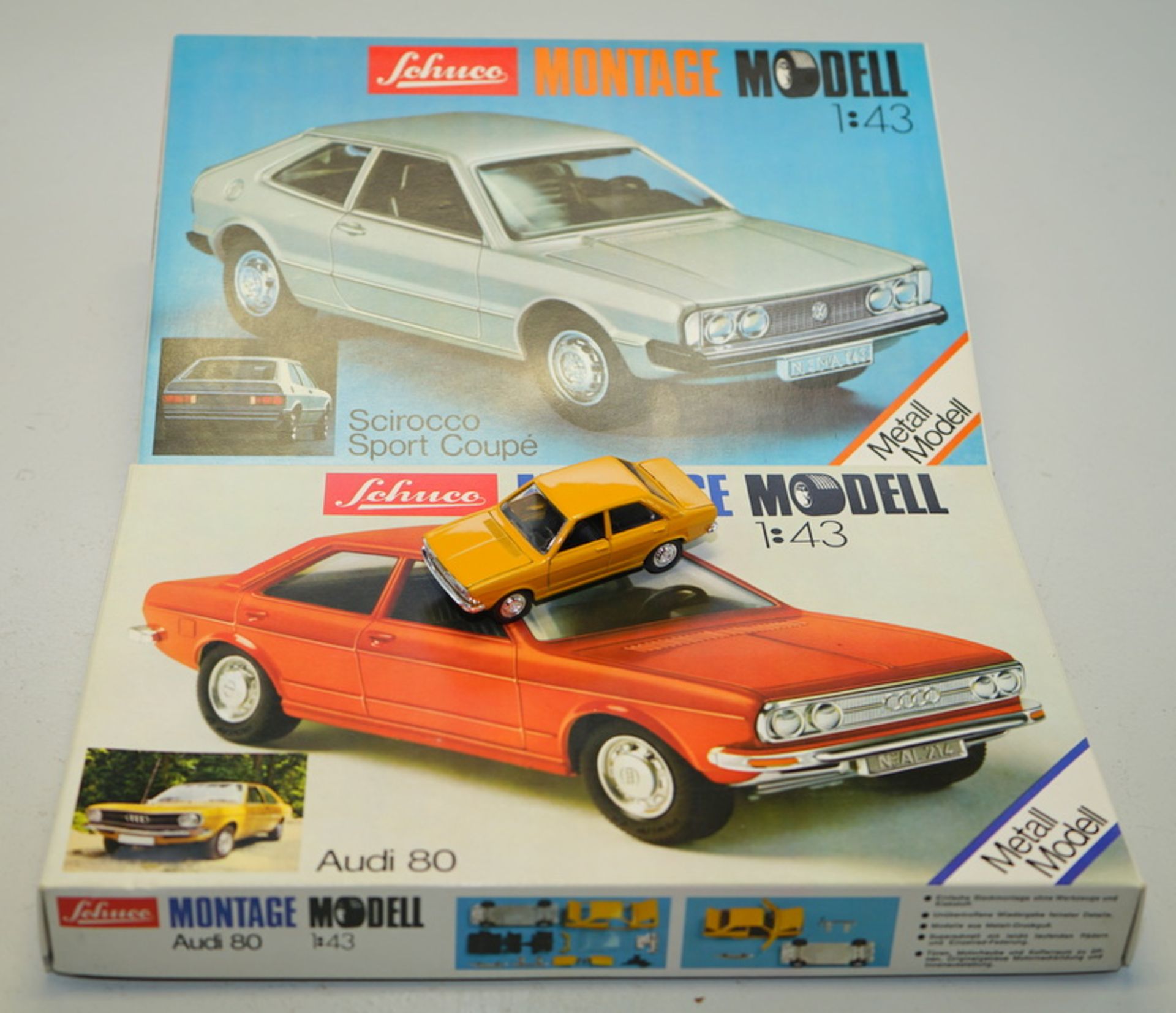 2x Schuco Montage-Modelle sowie 1x Audi 80-Modell, 1:43 - Bild 2 aus 2