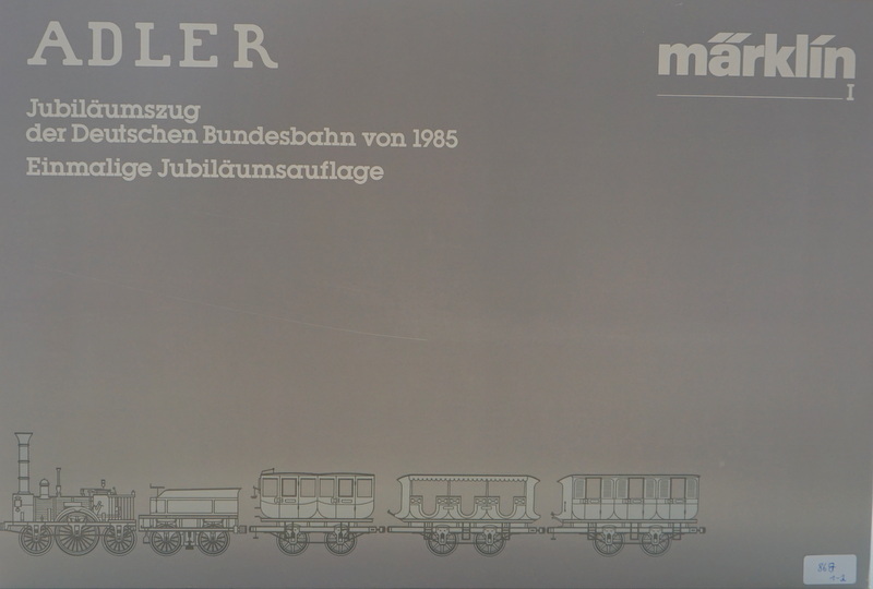 Märklin ab 1954, Gebr. Märklin & Cie., G.m.b.H. Göppingen: 5751 Spur1 AC Dampflok Adler + 4 Wagen Ju