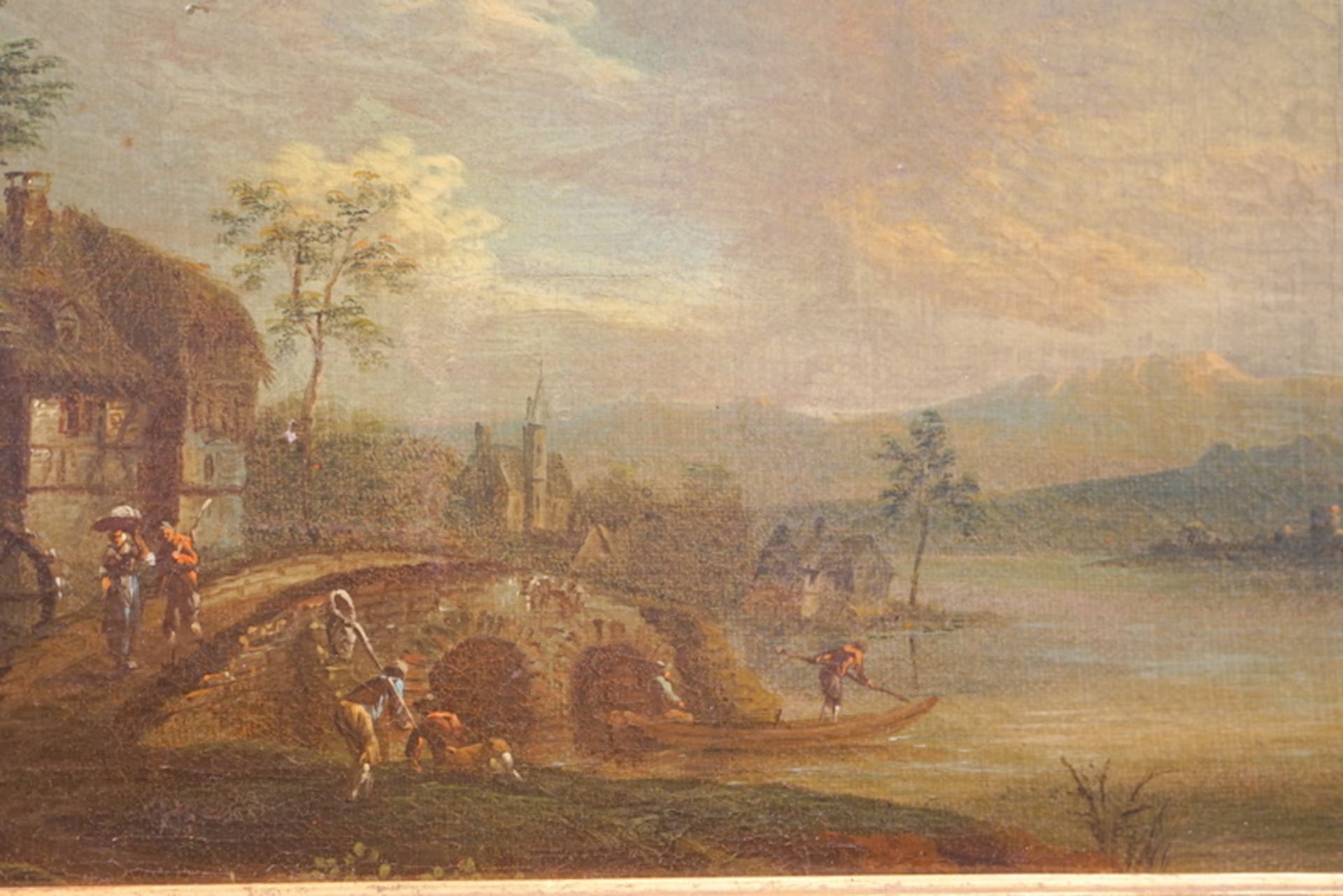 Ideale Flusslandschaft in der Art v. Johann Alexander Thiele - Bild 3 aus 3