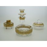 Saint Louis, Christallerie: seltenes Raucherset "Thistle Gold " 4 Teilig