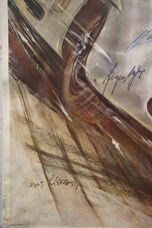 Rennplakat "Mercedes Benz -grosser Preis v. Berlin " Autogramme Fangio etc. - Image 4 of 4