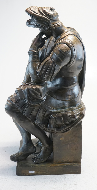 Barbedienne, Ferdinand: Bronzefigur "Lorenzo de Medici" nach Michelangelo - Image 3 of 3