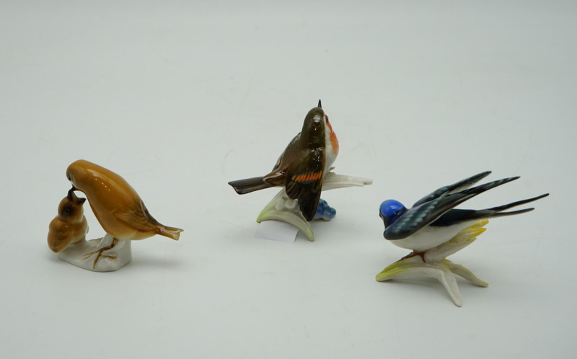 Hutschenreuther Kunstabteilung, Selb: 3 Vogelfiguren zwischen 1950 - 1980 - Bild 2 aus 3