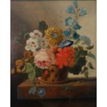 de Bruyn, Cornelis Johannes: Stillleben mit Chrysanthemen, Kornblumen und Rosen
