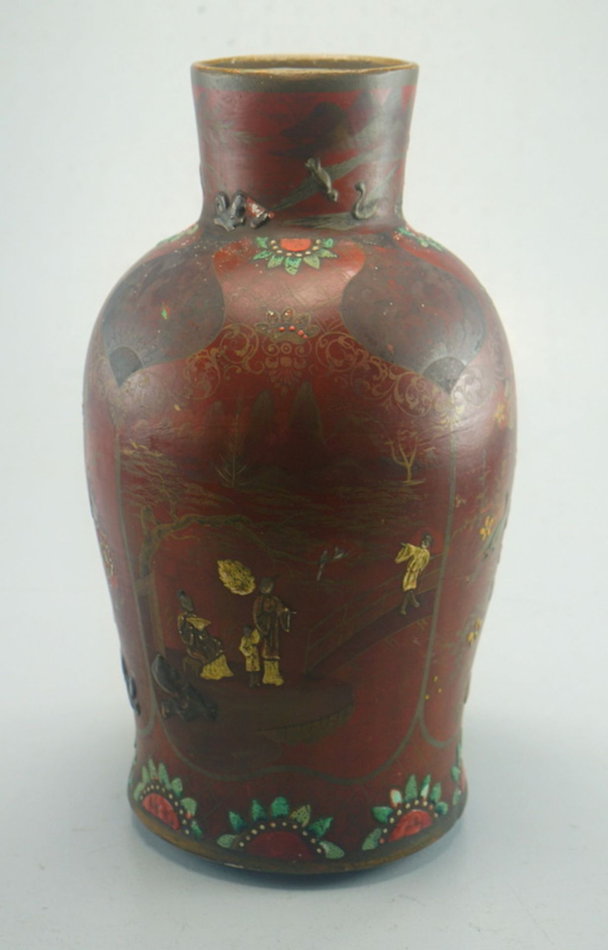 Berliner Fayence-Lackvase im Chinesischem Stil - ca um 1840 - Image 4 of 5