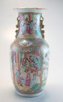 Drachenhenkel Vase und 5 Teller Transition China 19. JH