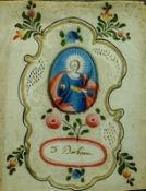 Spitzenbild mit Goache der heiligen Barbara -18. Jh.