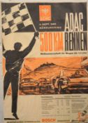 Rennplakat Adac 500 Km Nürburgring 1966