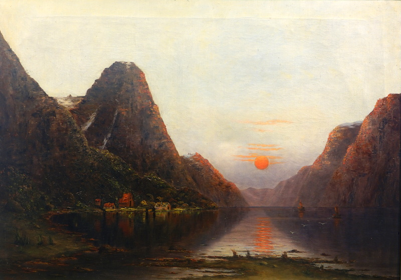 Klein, Corn.: Sonnenaufgang am Fjord