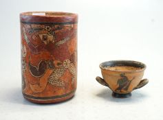 Schwarzfigurige Schale Griechenland und "Mixtekische" Vase