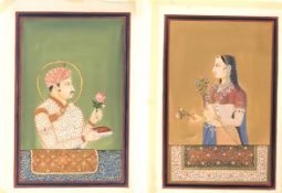 2 großformatige Seidenmalereien, Nordindien(Rajasthan)