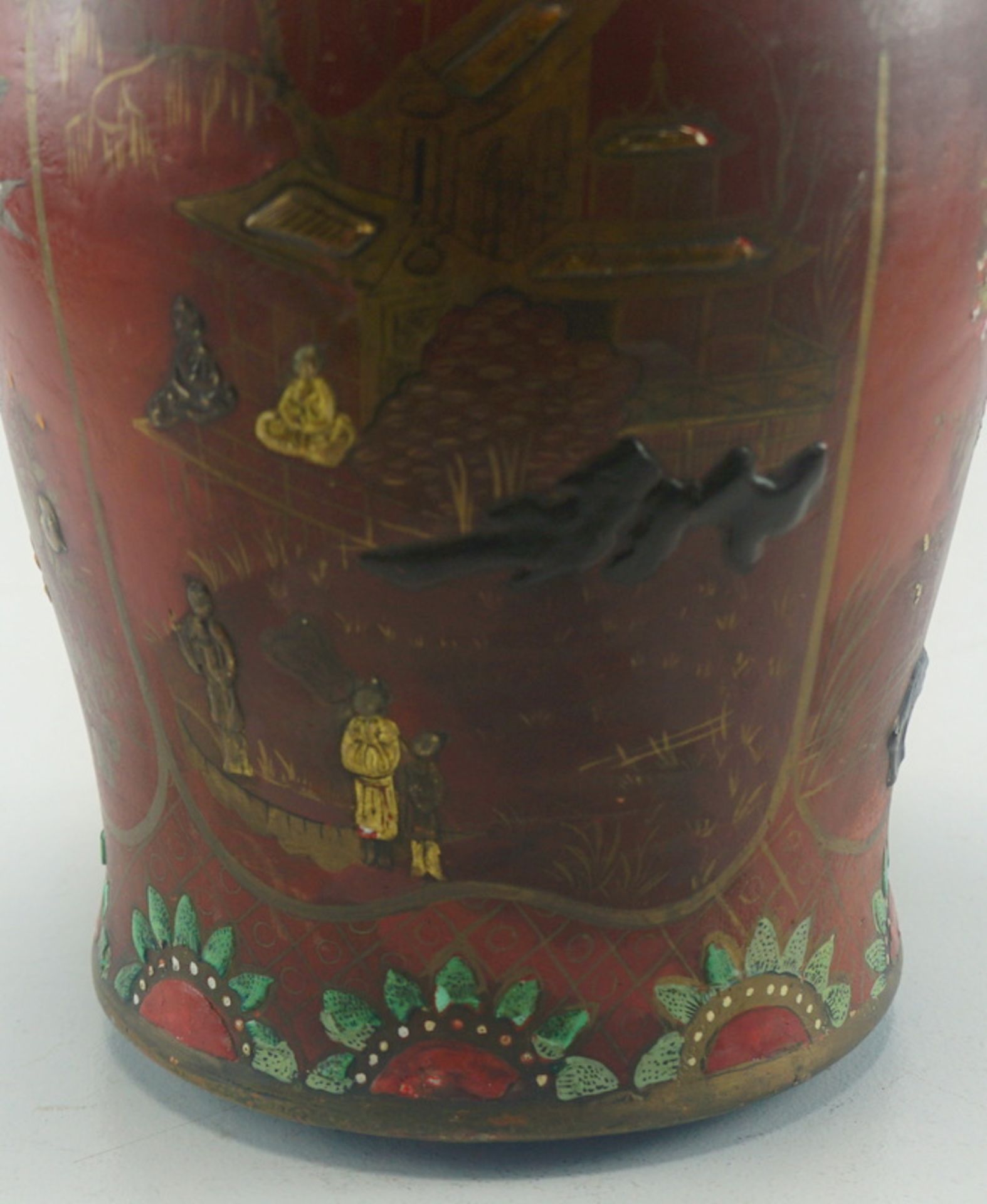 Berliner Fayence-Lackvase im Chinesischem Stil - ca um 1840 - Image 2 of 5