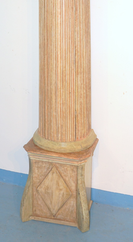 Säulenuhr 19 Jh. Weicholz orig. gekälkt 19 Jh - Image 3 of 3